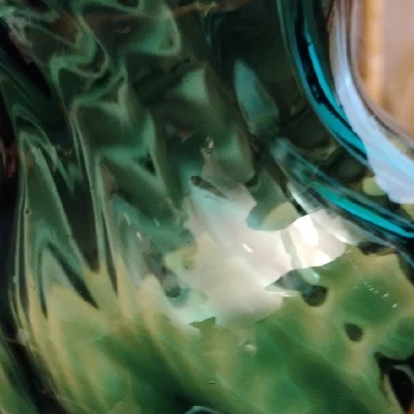 Vintage Elegant Green Glass Vase (Set Of 2) - Picture 3 of 13